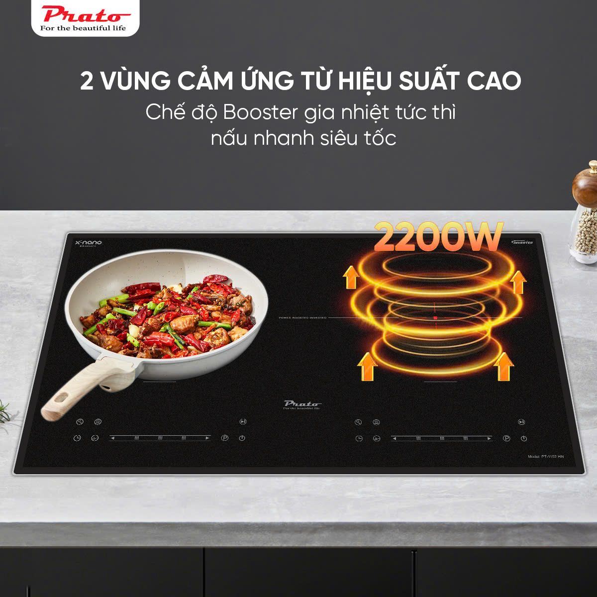 Bếp từ đôi Prato Model PT-1102.HN