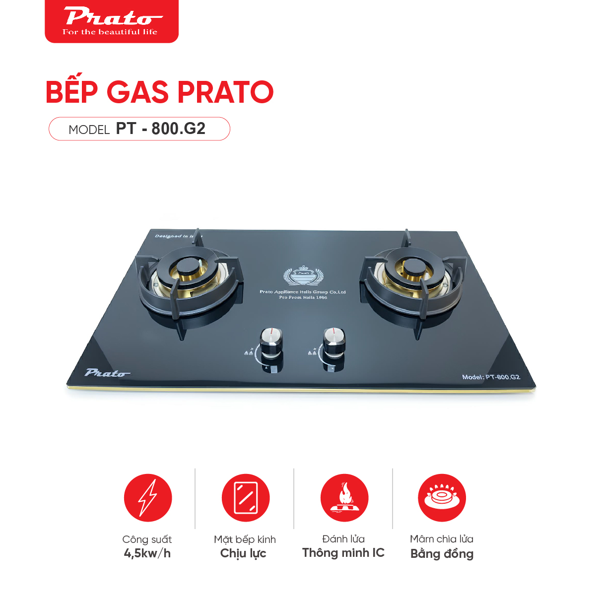 Bếp gas Prato PT-800.G2