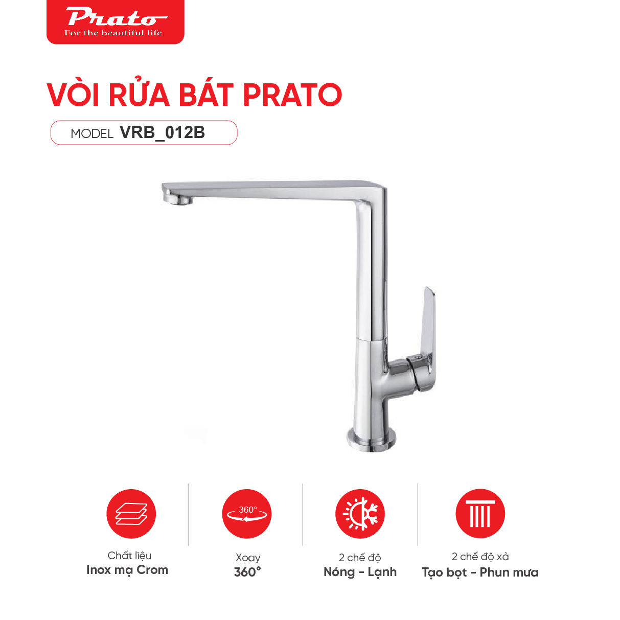 Vòi rửa bát Prato 012B