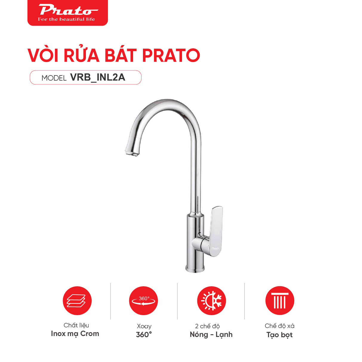 Vòi rửa bát Prato INL2A