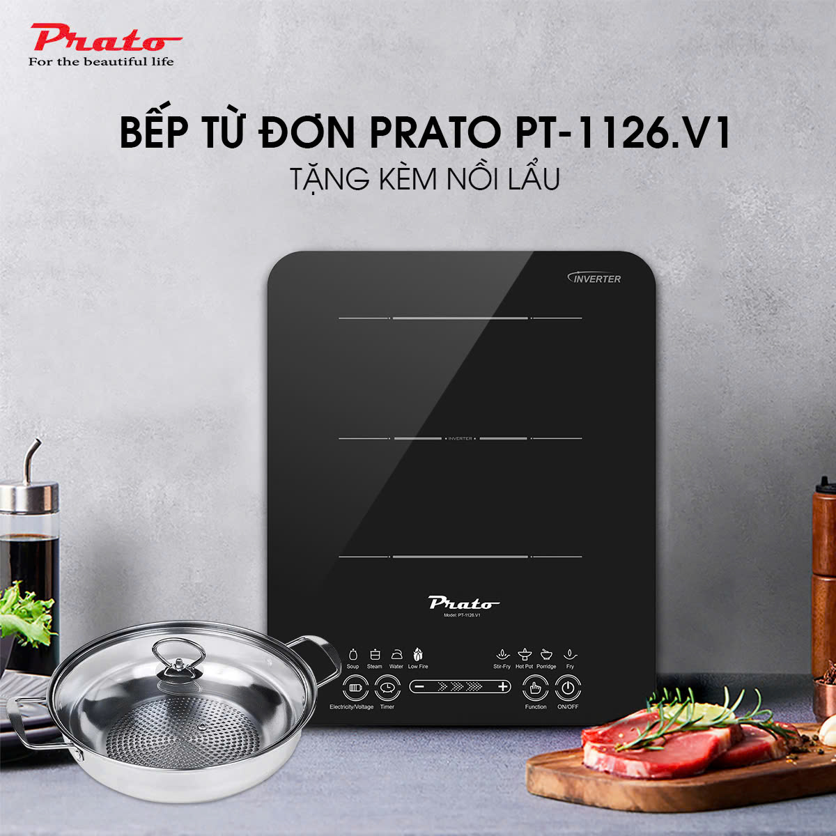 Bếp từ đơn Prato Model PT-1126.V1.