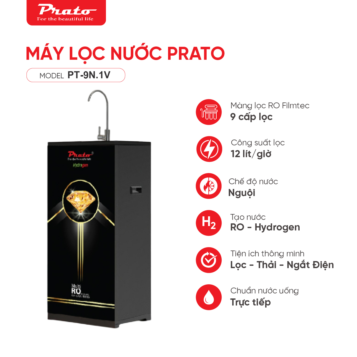 Máy lọc nước 9 cấp Model: PT-9N.1V