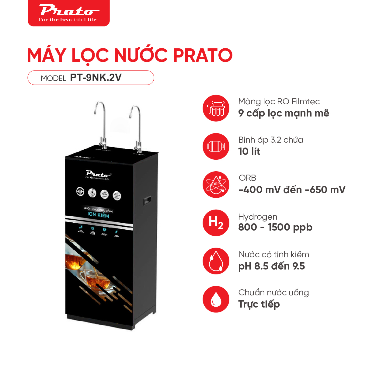 Máy lọc nước Prato PT-9NK.2V
