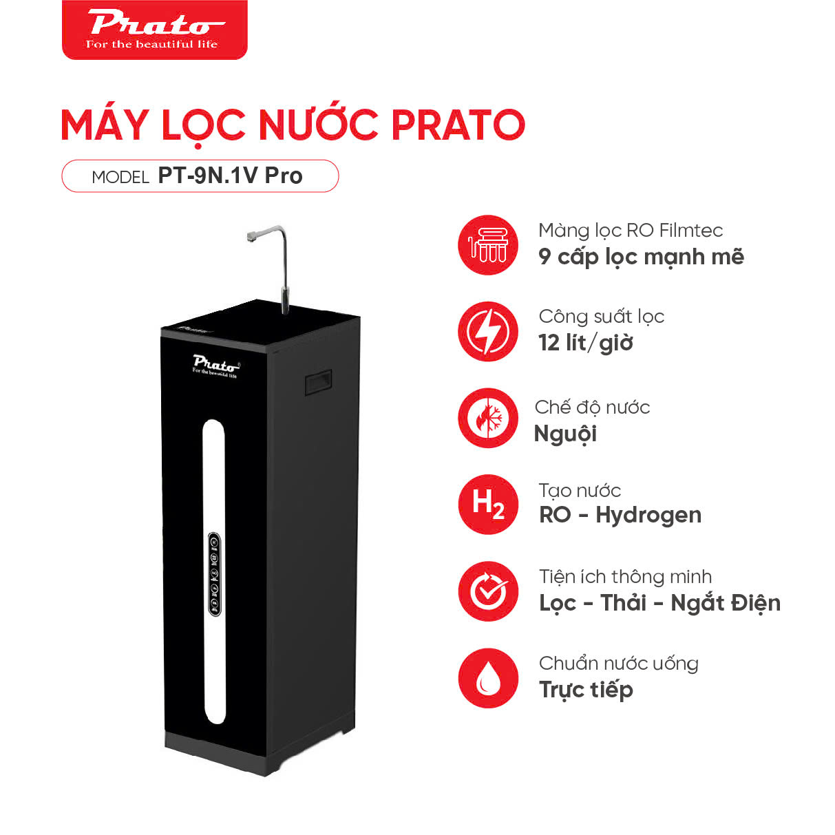 Máy lọc nước 9 cấp Model: PT-9N.1V Pro