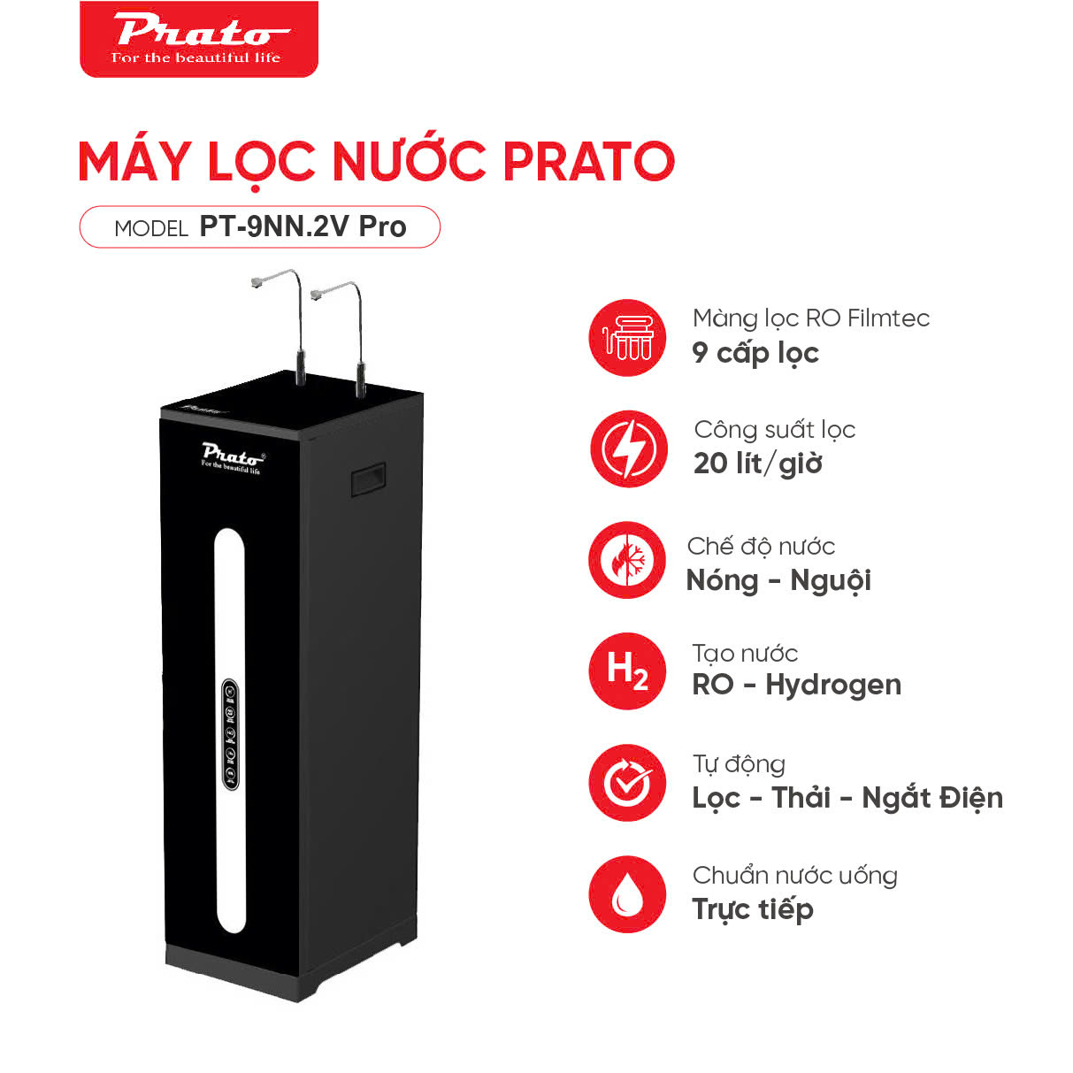 Máy lọc nước 9 cấp Model: PT-9NN.2V Pro