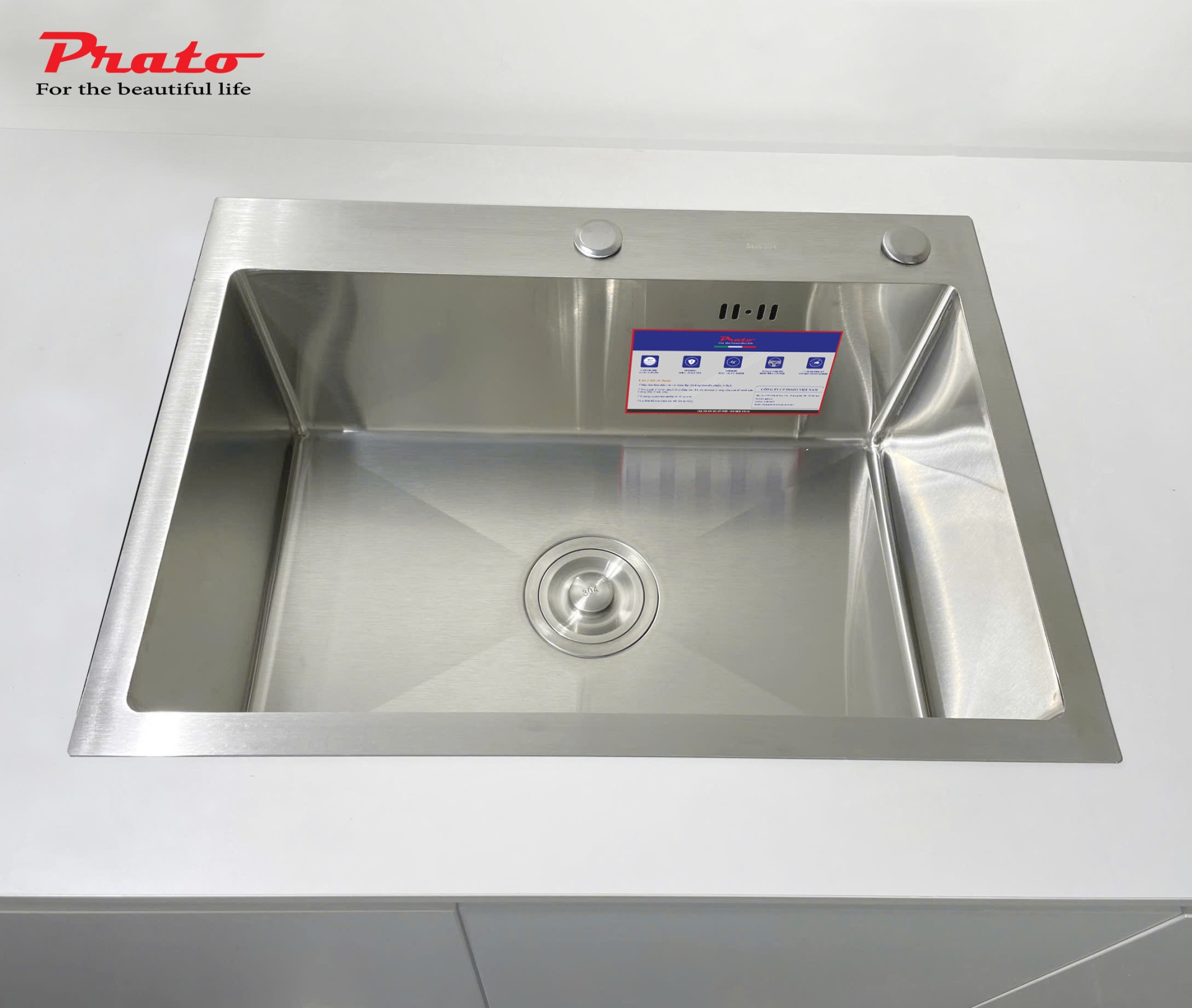 Chậu rửa bát Prato 1 hố KT_60*45