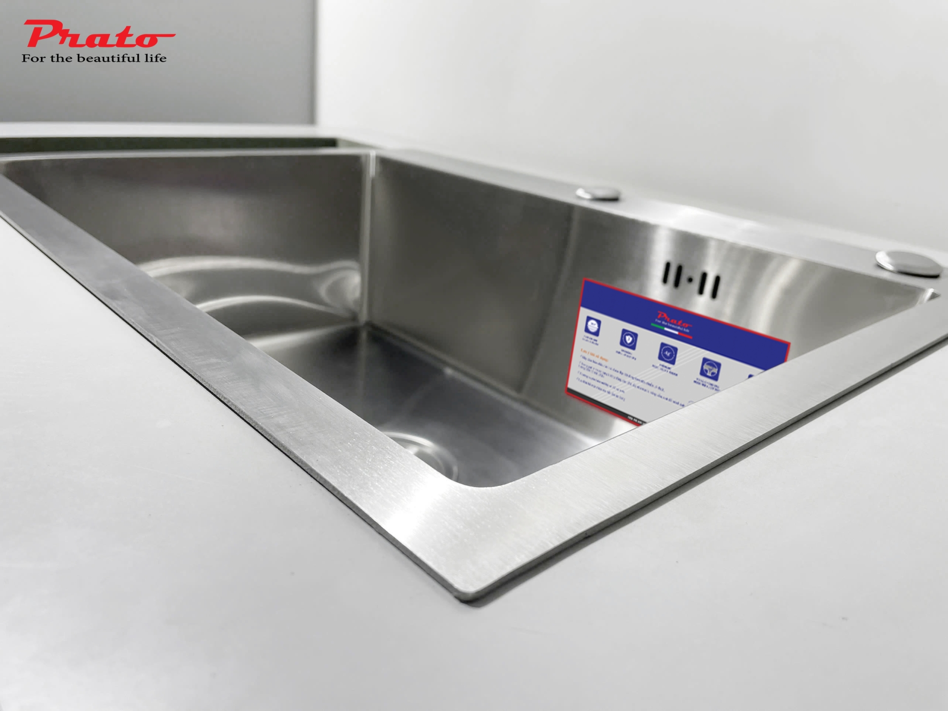 Chậu rửa bát Prato 1 hố KT_60*45