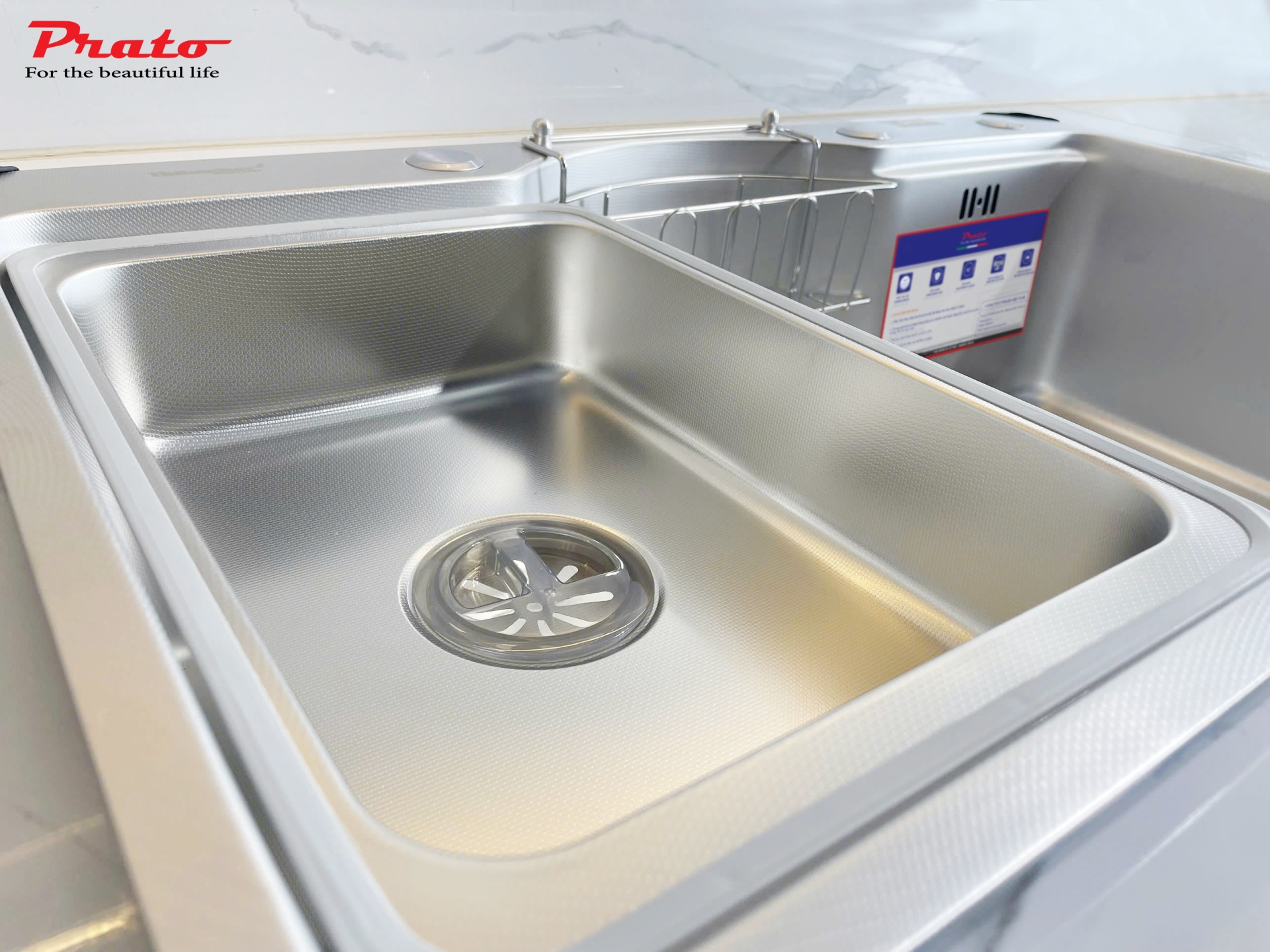 Chậu rửa bát Prato 1 hố INOX NANO KT_75*46