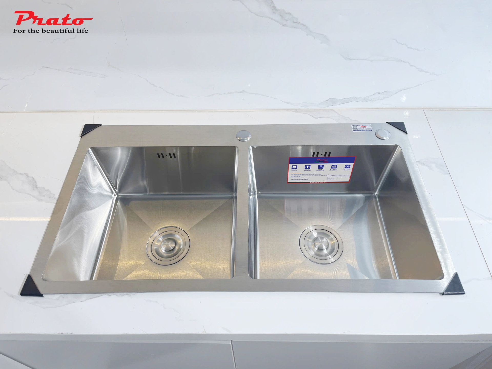 Chậu rửa bát Prato 2 hố  KT_82*45