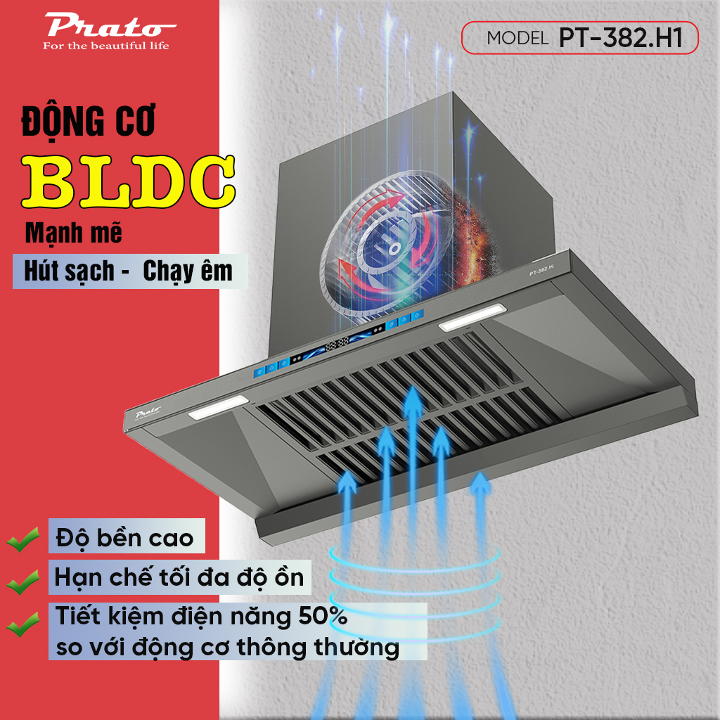 Máy hút mùi Prato model PT-382.H1