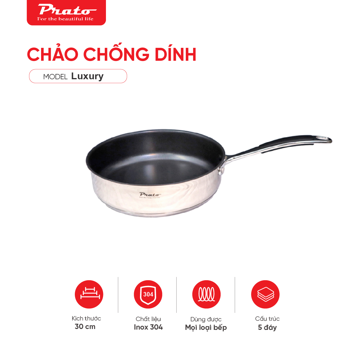 Chảo chống dính Inox 304 - Luxury