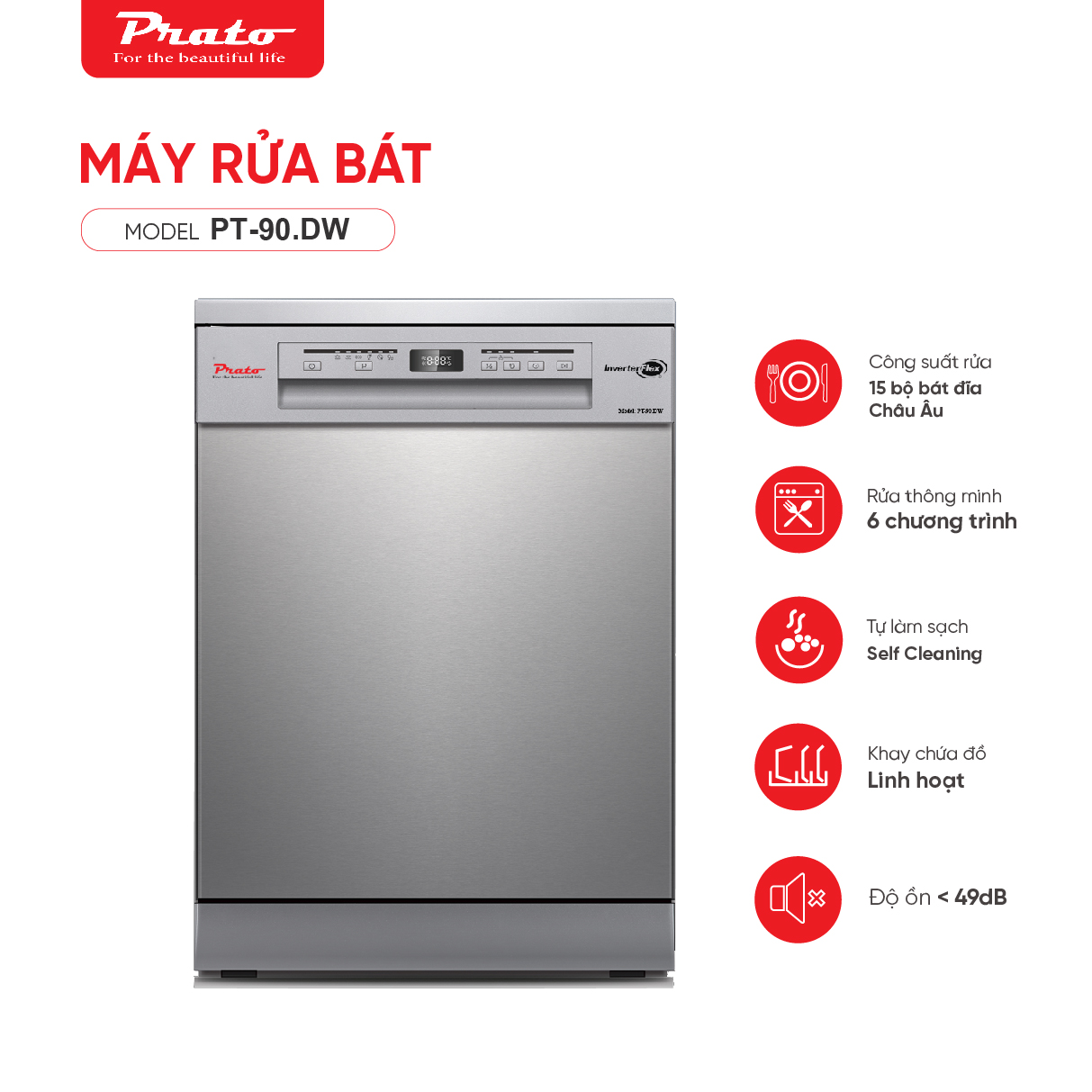 Máy rửa bát Model: PT-90.DW