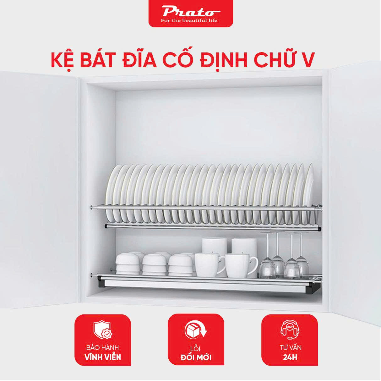 GIÁ BÁT CỐ ĐỊNH ĐÔI CHỮ V PRATO PT-BDV