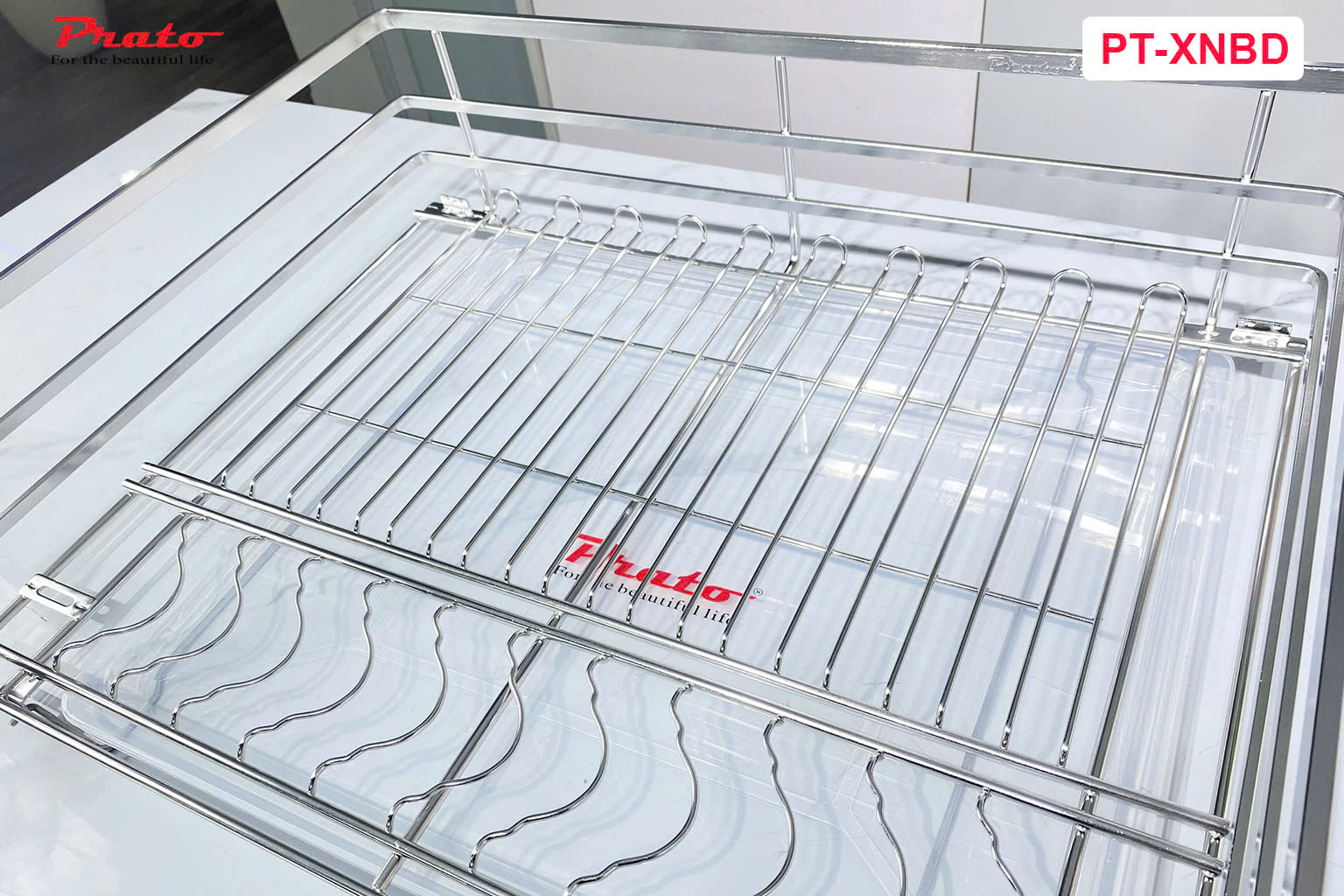 Bộ 2 giá bát đĩa, xoong nồi 3 mặt Prato PT-XNBD