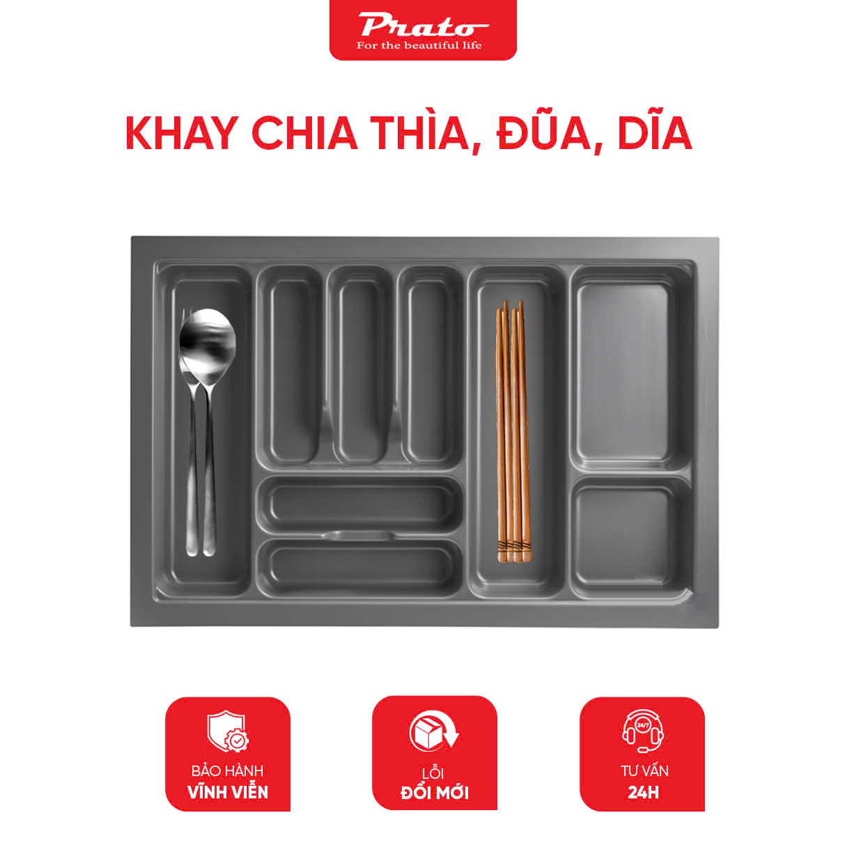 Khay chia thìa dĩa Prato PT-KC