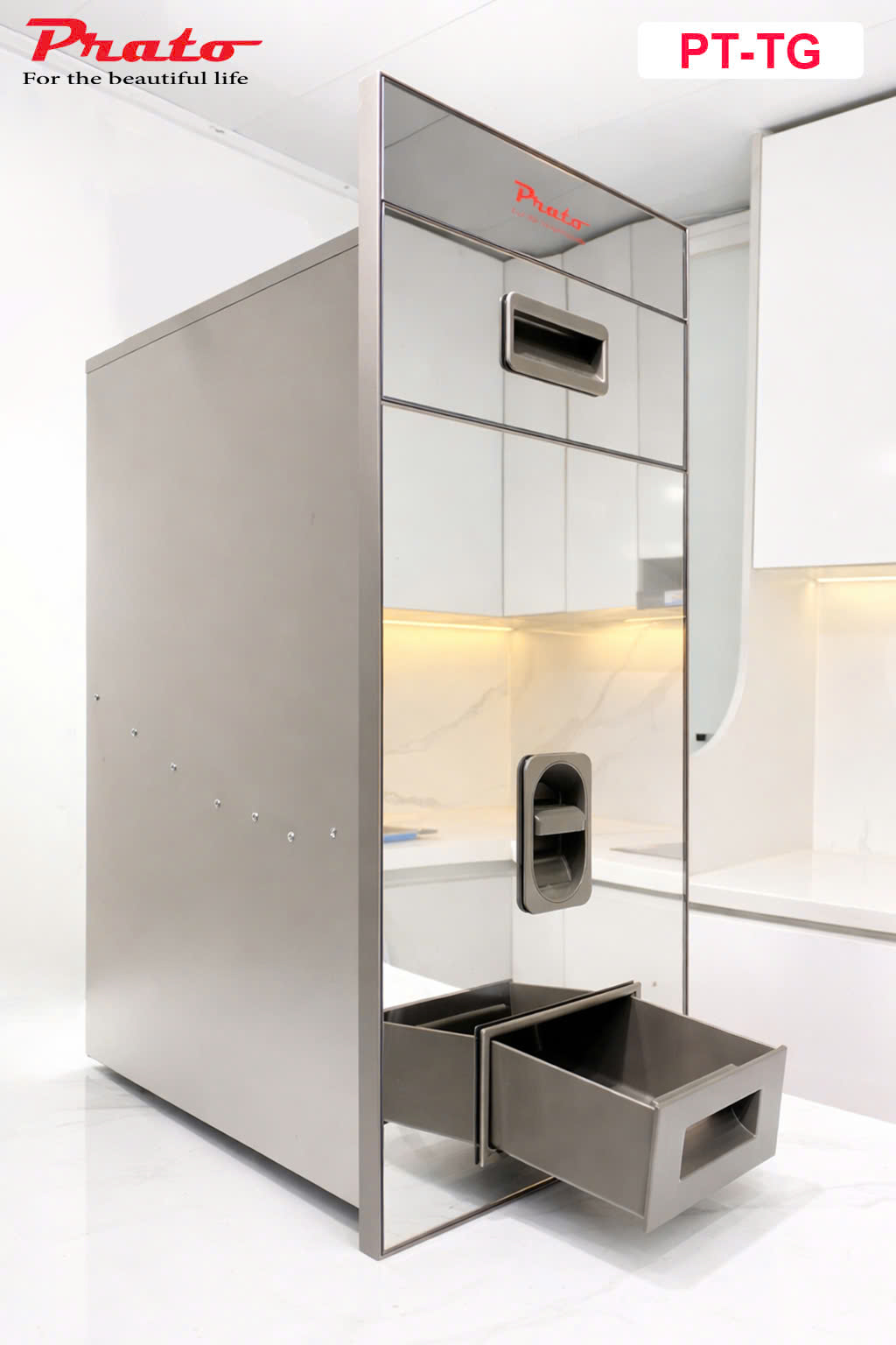 Thùng gạo mặt gương Prato PT-TG300