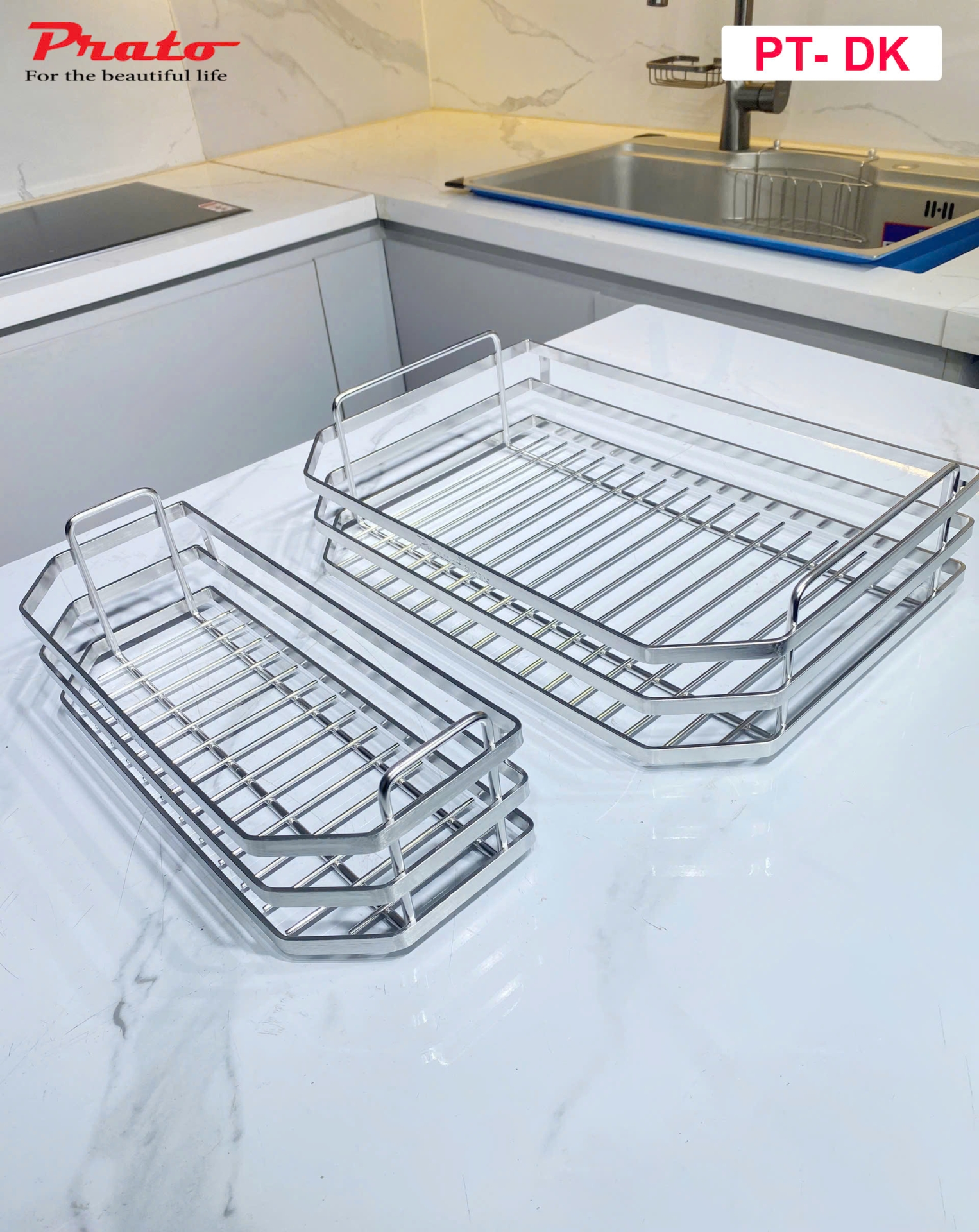 Tủ Đồ Khô Nhà Bếp 12 Ngăn 6 Tầng NAN DẸT CELAENO CAO CẤP, INOX 304, Hệ Ray Giảm Chấn Prato PT-DK