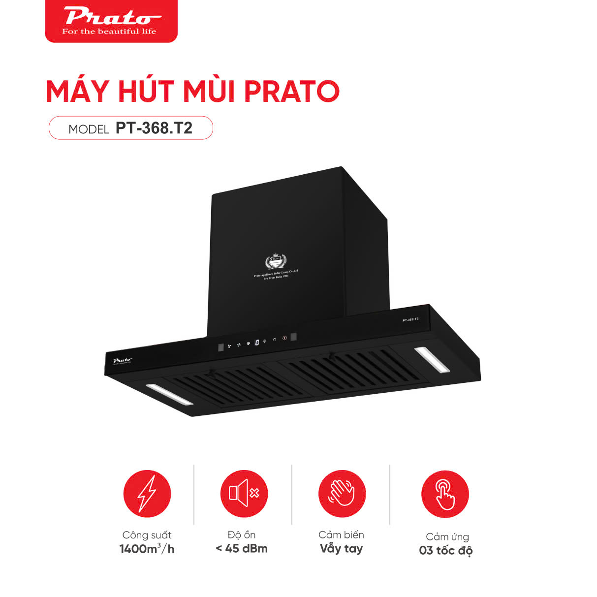 Máy hút mùi chữ T Model: PT-368.T2