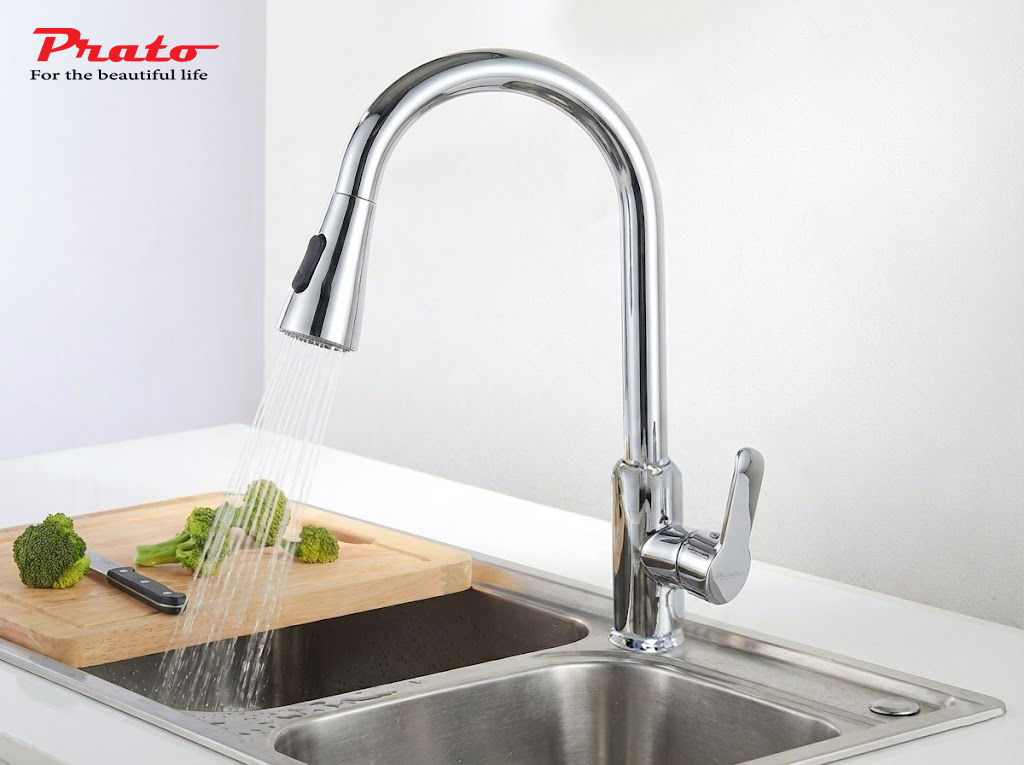 Vòi rửa bát dây rút đồng Prato DL16