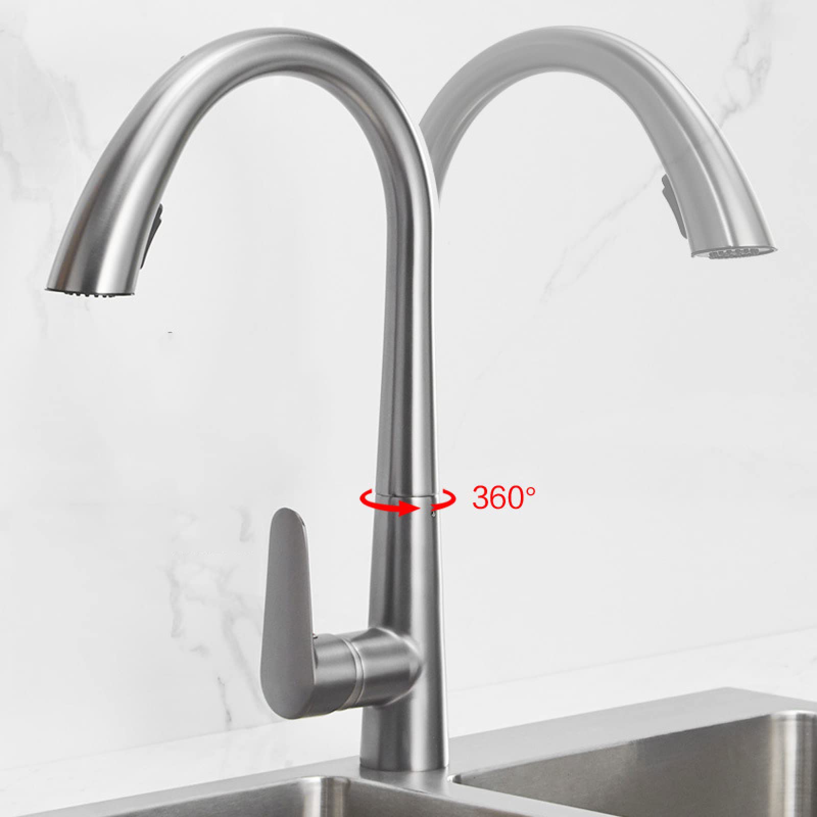 Vòi rửa bát dây rút đồng Prato DL18