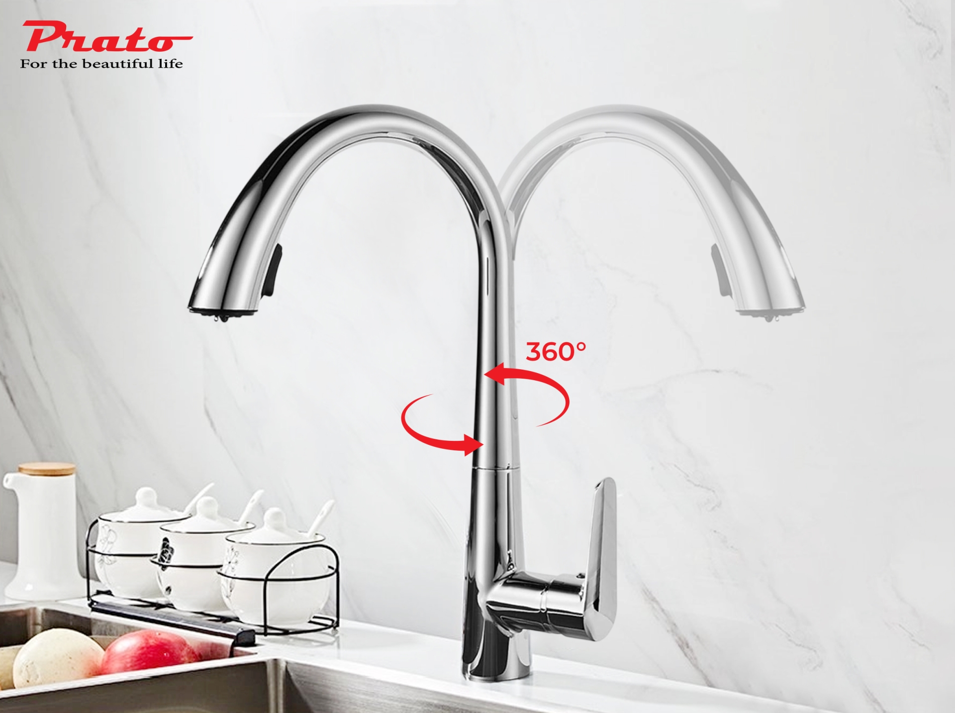 Vòi rửa bát dây rút đồng Prato DL18