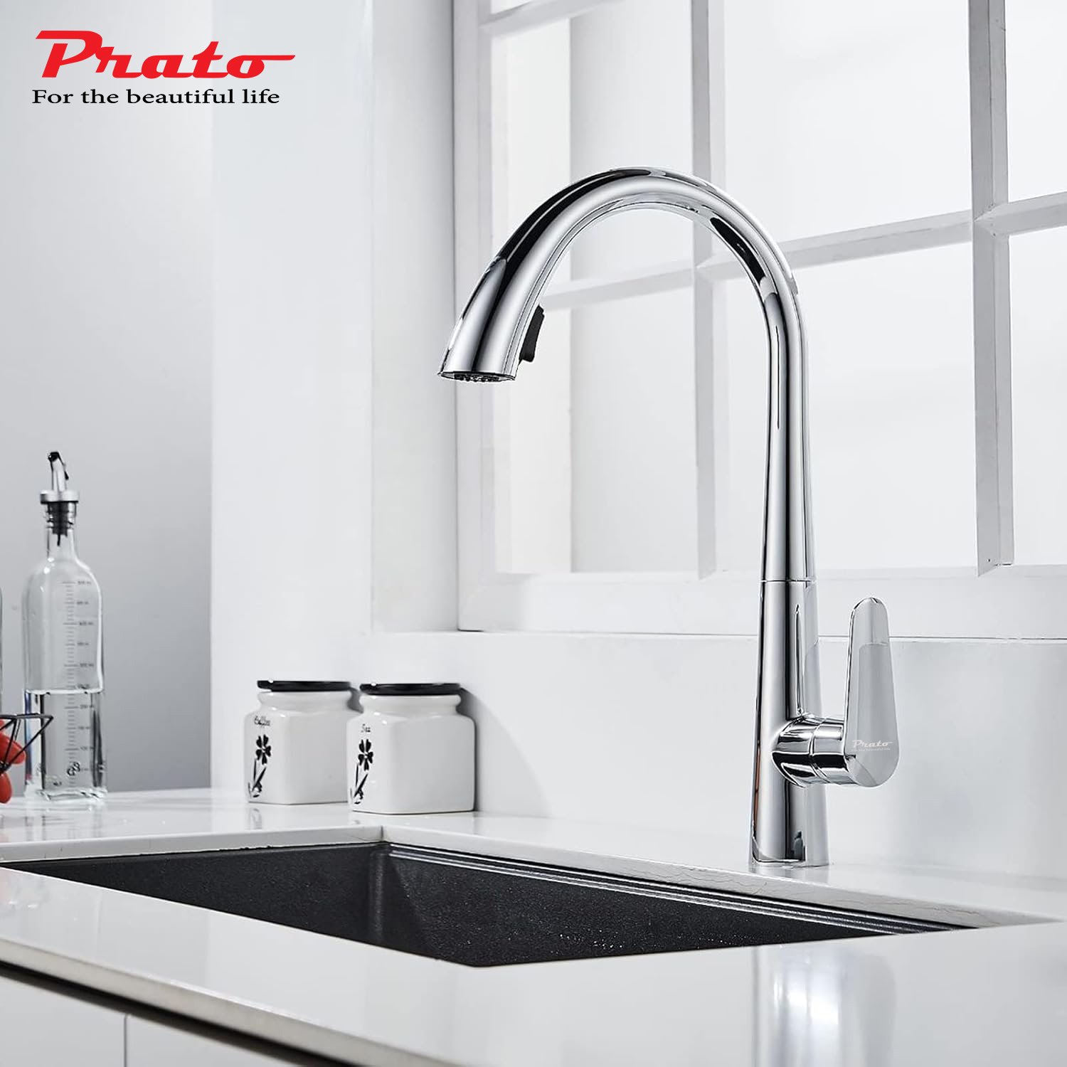 Vòi rửa bát dây rút đồng Prato DL18