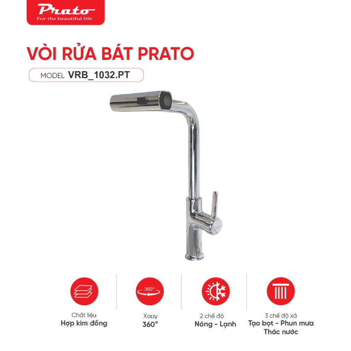 Vòi rửa bát Prato 1032.PT