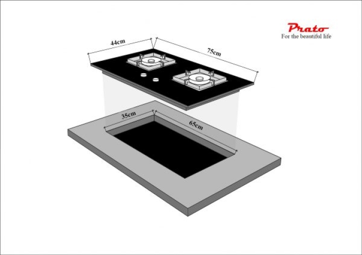 Bếp Gas âm Prato Model: PT-802.G2