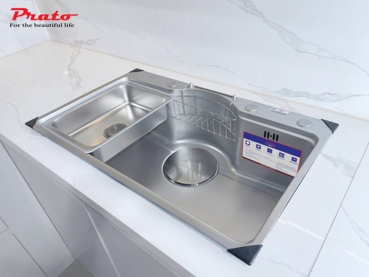 Chậu rửa bát Prato 1 hố INOX NANO KT_75*46