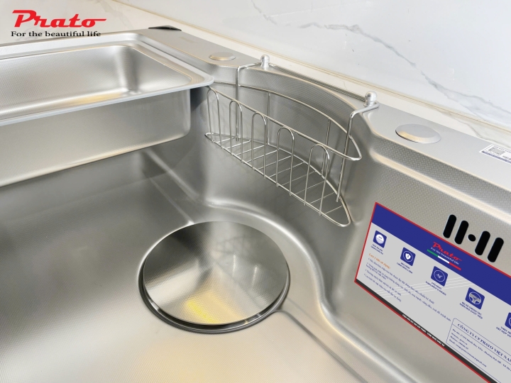 Chậu rửa bát Prato 1 hố INOX NANO KT_75*46