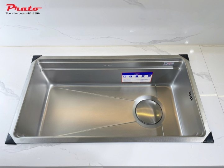 Chậu rửa bát 1 hố Prato INOX nano kích thước 78*43cm