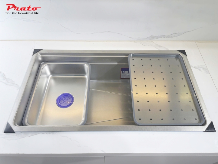 Chậu rửa bát 1 hố Prato INOX nano kích thước 78*43cm