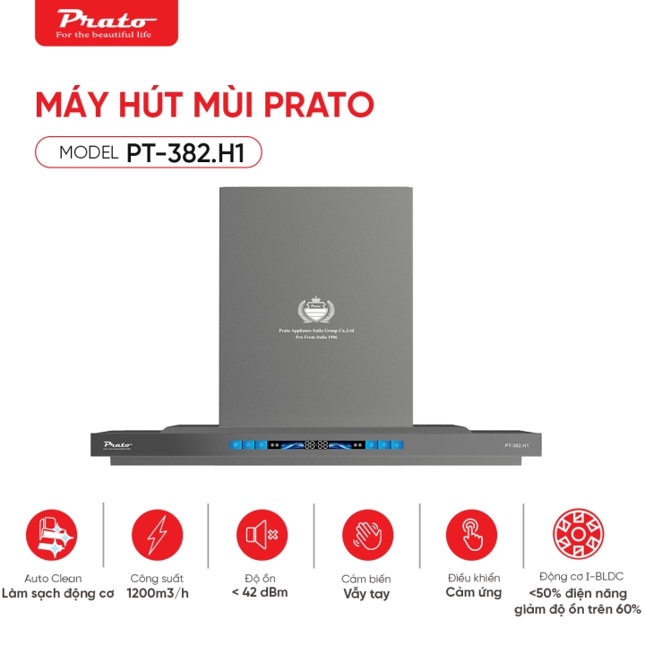 Máy hút mùi Prato model PT-382.H1