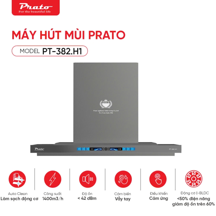 Máy hút mùi Prato model PT-382.H1