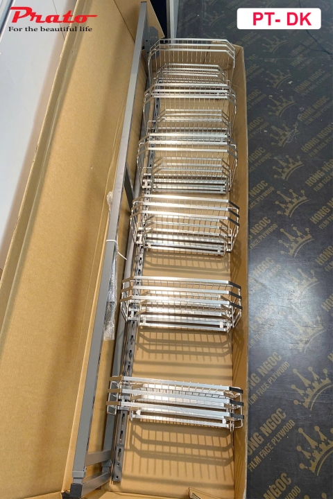 Tủ Đồ Khô Nhà Bếp 12 Ngăn 6 Tầng NAN DẸT CELAENO CAO CẤP, INOX 304, Hệ Ray Giảm Chấn Prato PT-DK