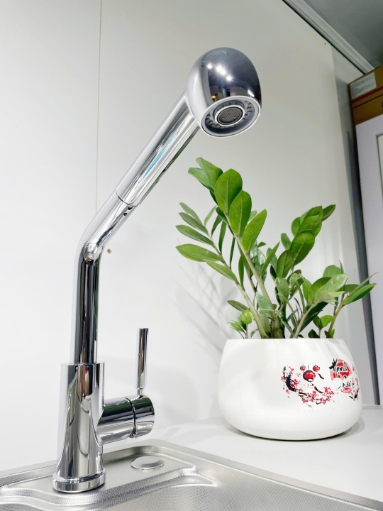 Vòi rửa bát dây rút đồng Prato 012A