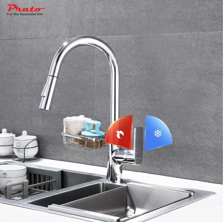 Vòi rửa bát dây rút đồng Prato DL17