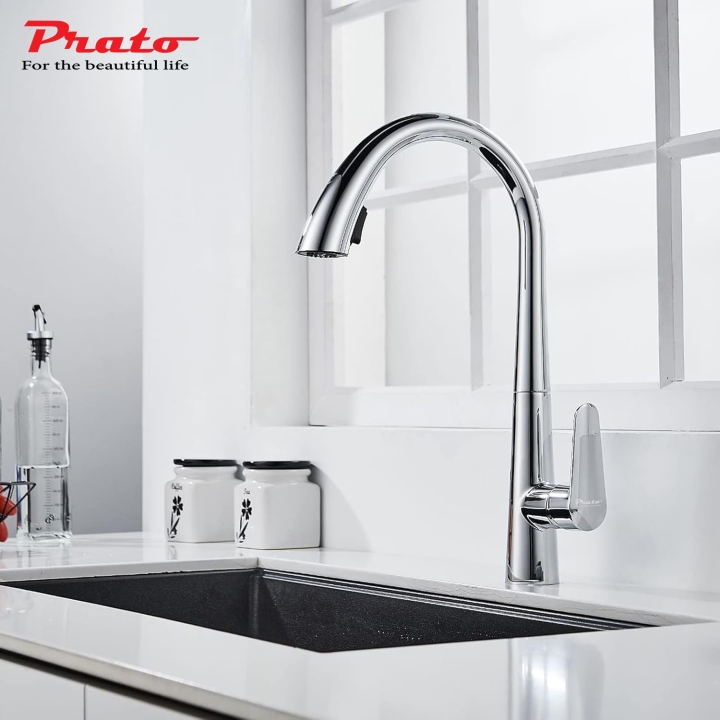 Vòi rửa bát dây rút đồng Prato DL18